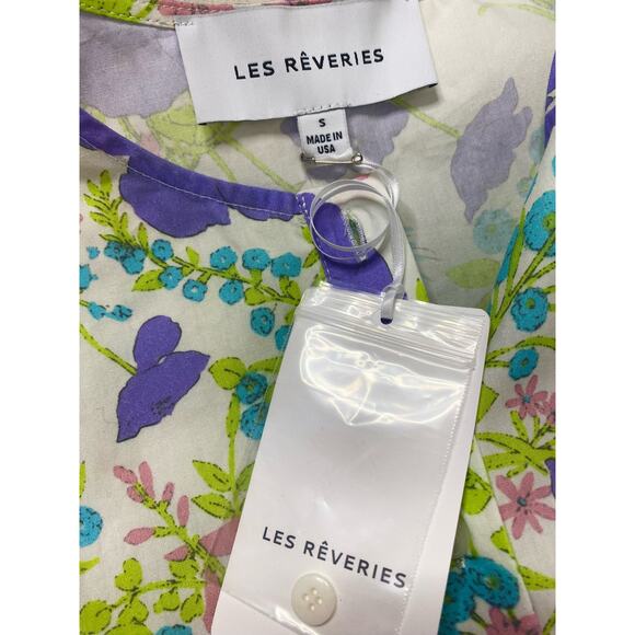 LES REVERIES Elizabeth Floral Puff Sleeve Blouse US SMALL NWT $295 - Picture 12 of 13